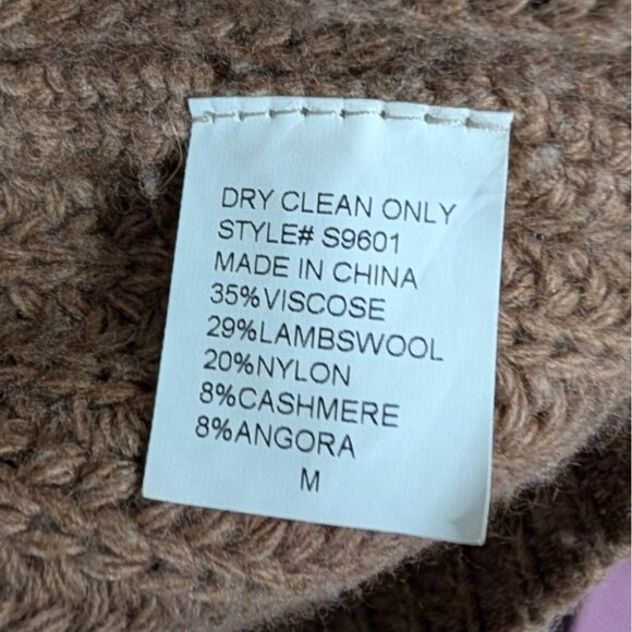 12th Street By Cynthia Vincent Ribbed Fringe Cardigan Womens Size Medium Brown - Picture 5 of 10